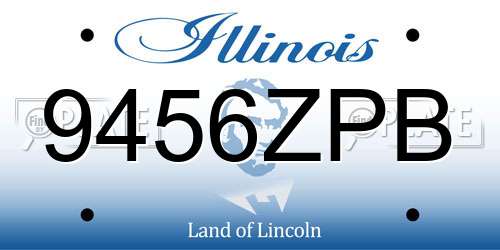 9456ZPB Illinois License Plate