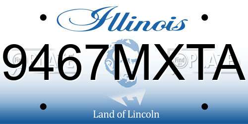 9467MXTA Illinois License Plate