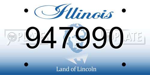 947990 Illinois License Plate