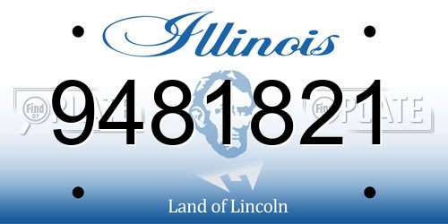 9481821 Illinois License Plate