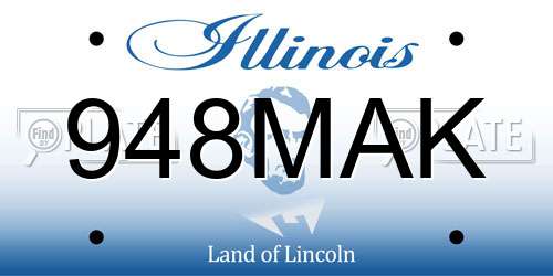948MAK Illinois License Plate