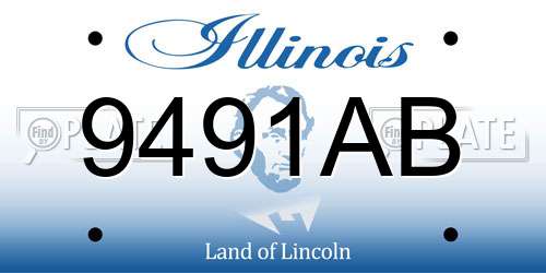 9491AB Illinois License Plate