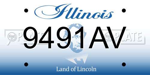 9491AV Illinois License Plate