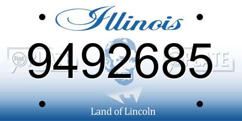 9492685 Illinois License Plate