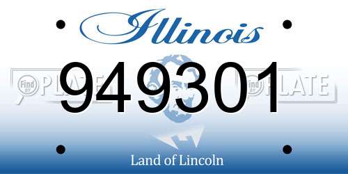 949301 Illinois License Plate