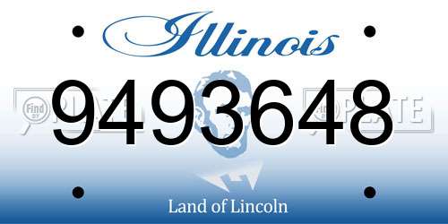 9493648 Illinois License Plate