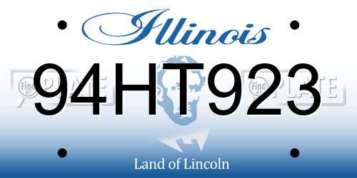 94HT923 Illinois License Plate