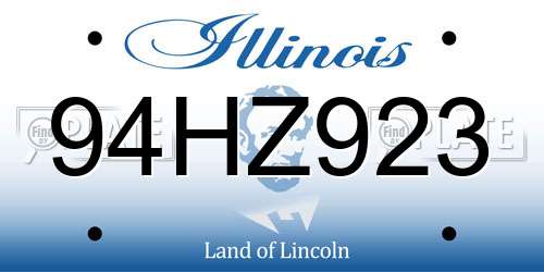 94HZ923 Illinois License Plate