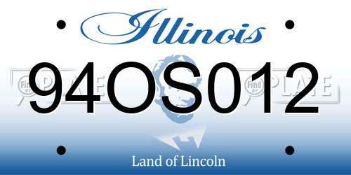 94OS012 Illinois License Plate