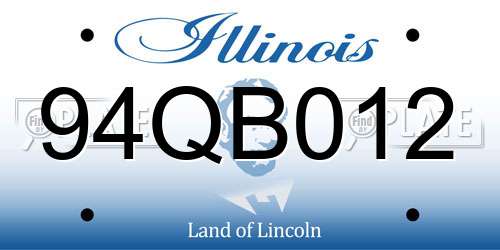 94QB012 Illinois License Plate