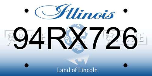 94RX726 Illinois License Plate