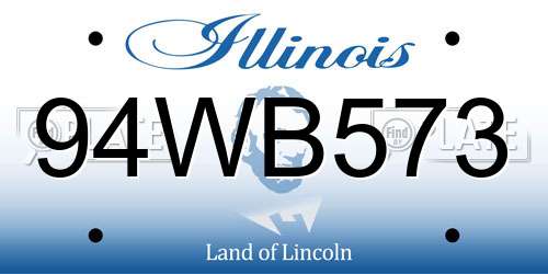 94WB573 Illinois License Plate