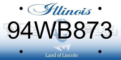94WB873 Illinois License Plate