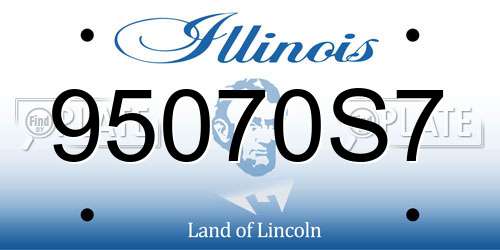 95070S7 Illinois License Plate