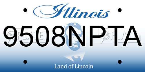 9508NPTA Illinois License Plate