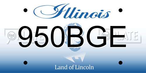 950BGE Illinois License Plate