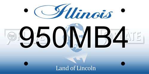 950MB4 Illinois License Plate