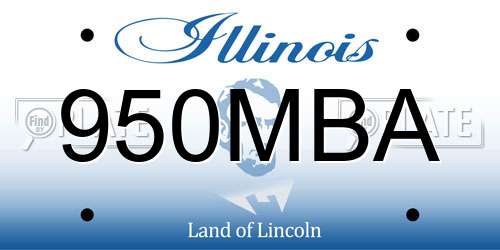950MBA Illinois License Plate