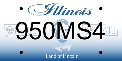 950MS4 Illinois License Plate