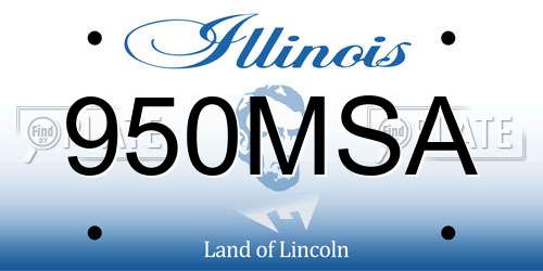 950MSA Illinois License Plate