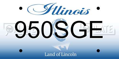 950SGE Illinois License Plate