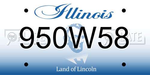 950W58 Illinois License Plate
