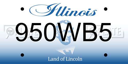 950WB5 Illinois License Plate