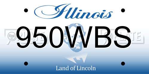 950WBS Illinois License Plate