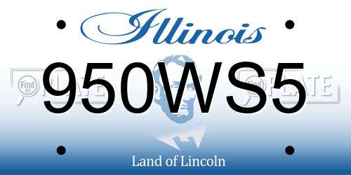 950WS5 Illinois License Plate