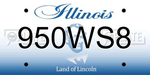 950WS8 Illinois License Plate