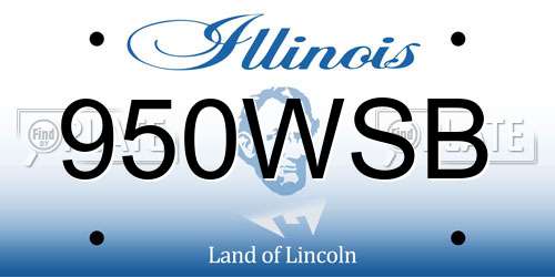 950WSB Illinois License Plate