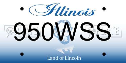 950WSS Illinois License Plate