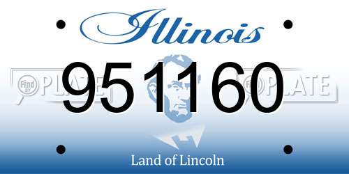 951160 Illinois License Plate