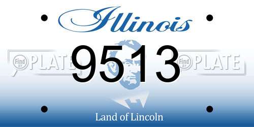 9513 Illinois License Plate