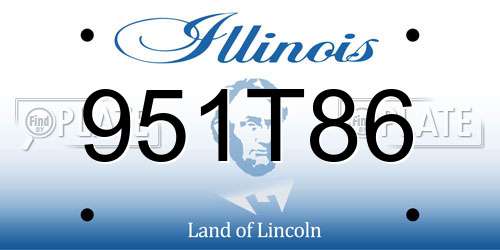 951T86 Illinois License Plate