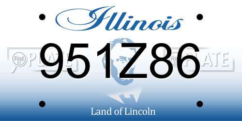 951Z86 Illinois License Plate