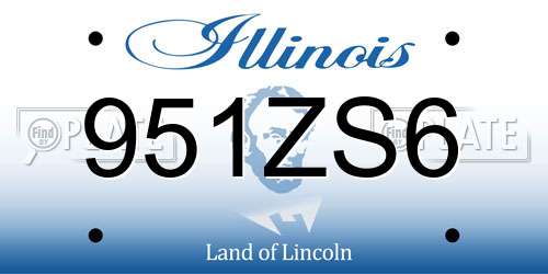 951ZS6 Illinois License Plate