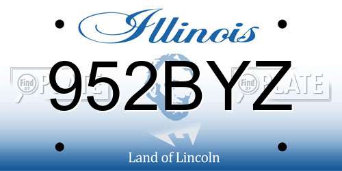 952BYZ Illinois License Plate