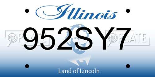 952SY7 Illinois License Plate