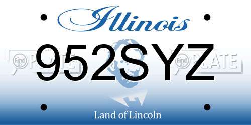 952SYZ Illinois License Plate
