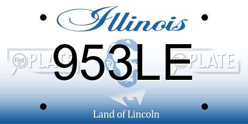 953LE Illinois License Plate