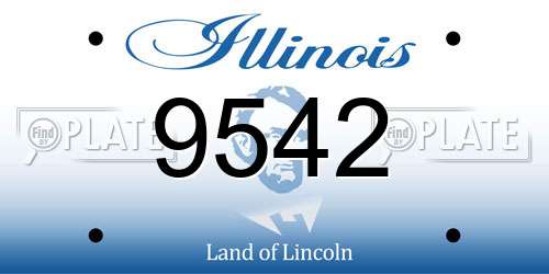 9542 Illinois License Plate