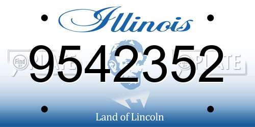 9542352 Illinois License Plate