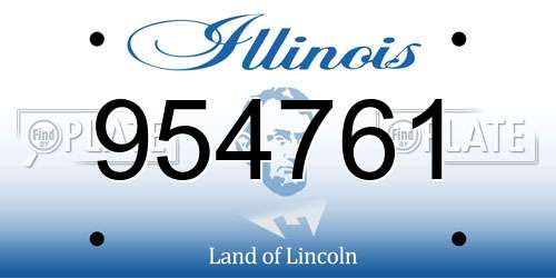 954761 Illinois License Plate