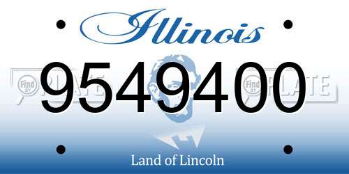 9549400 Illinois License Plate