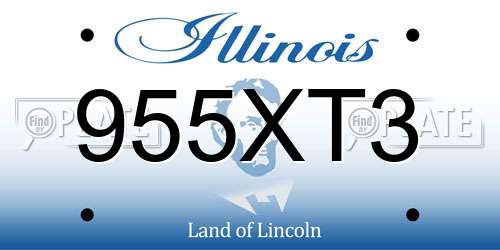 955XT3 Illinois License Plate