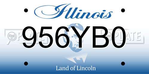 956YB0 Illinois License Plate