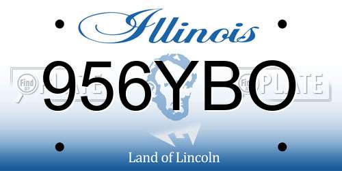 956YBO Illinois License Plate