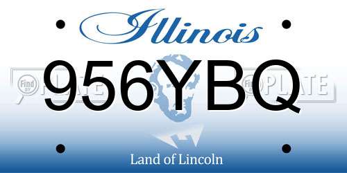 956YBQ Illinois License Plate