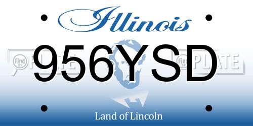 956YSD Illinois License Plate